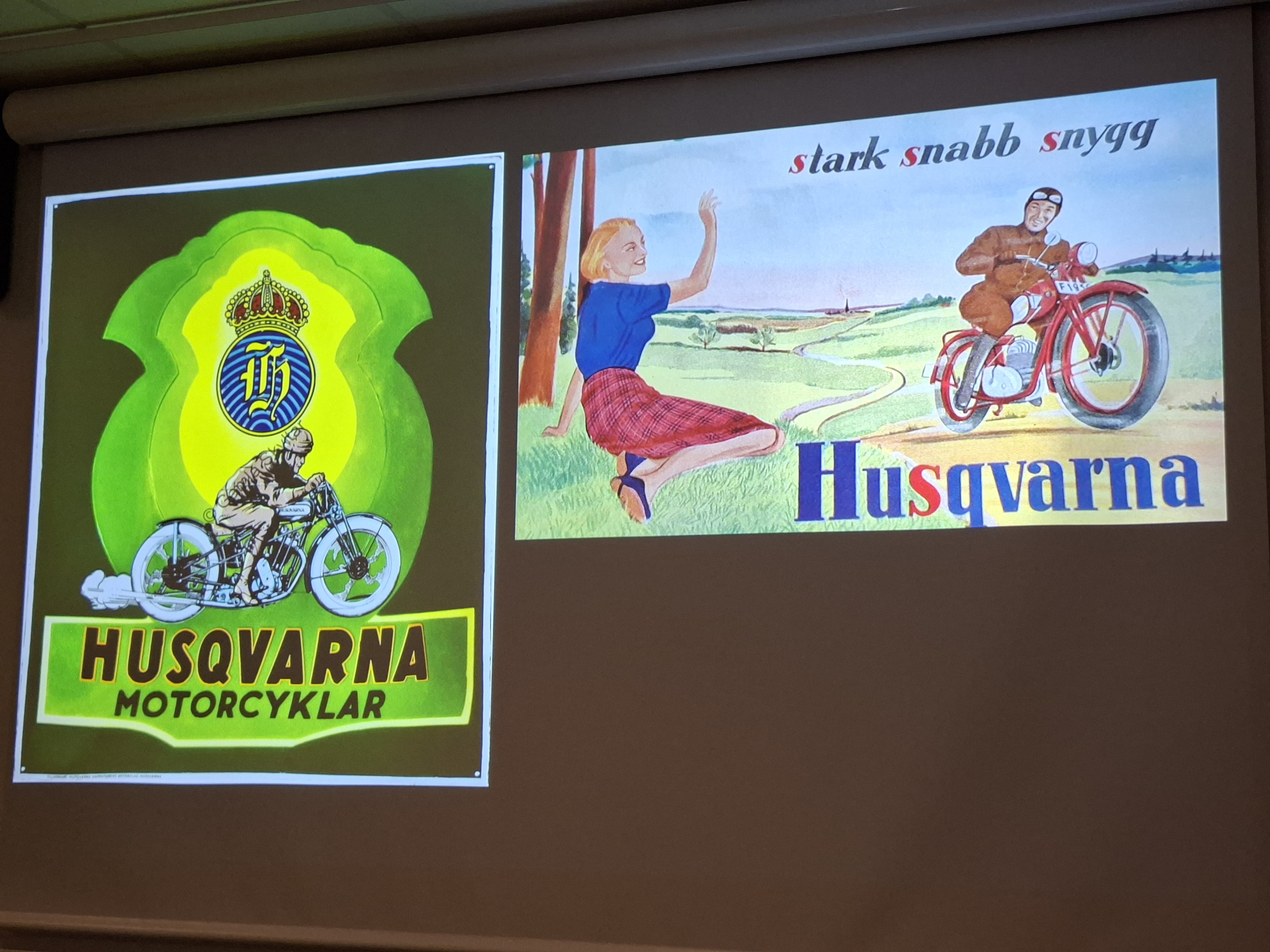 Motorcykelreklam från förr som betingar stort värde